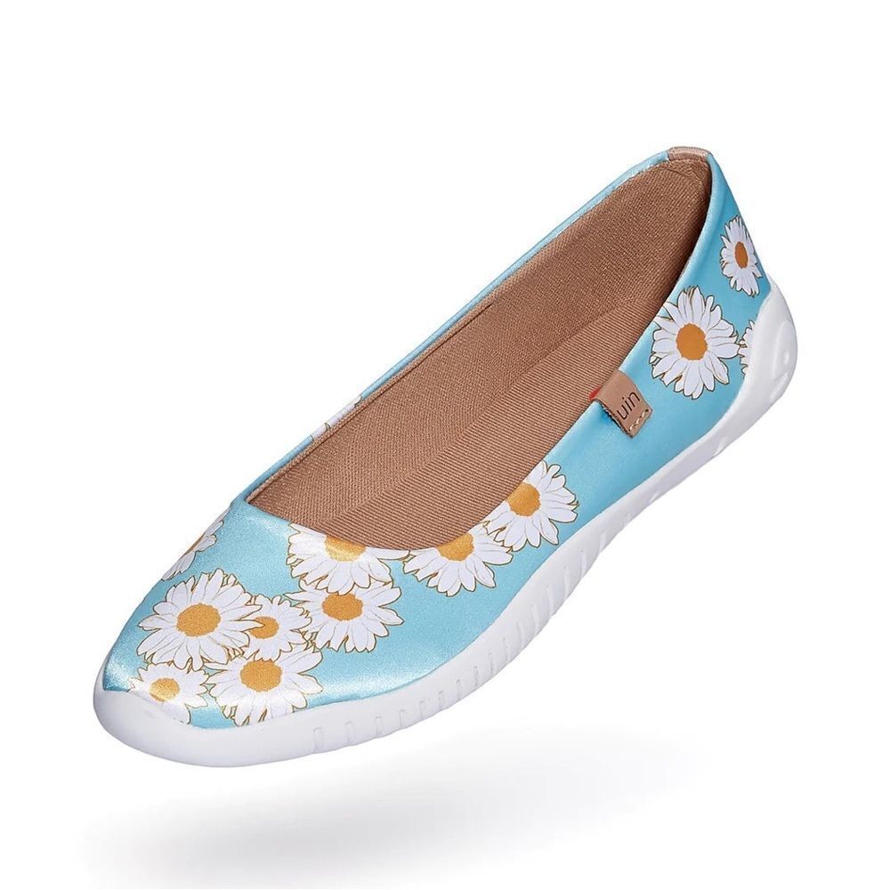 UIN Women's Ballet Flats Slip On Pointed Toe Casual Loafers (Daisy Dew- Menorca) - Picture 6 of 9